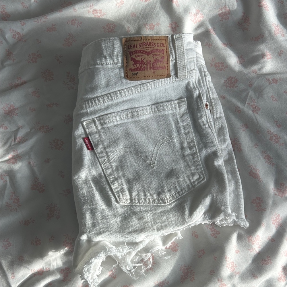 Levi's Crisp White Cutoff Shorts